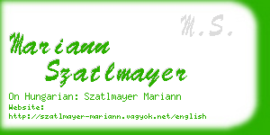 mariann szatlmayer business card